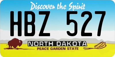 ND license plate HBZ527