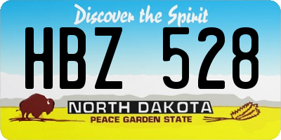 ND license plate HBZ528