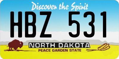 ND license plate HBZ531