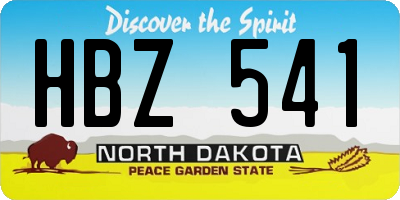 ND license plate HBZ541