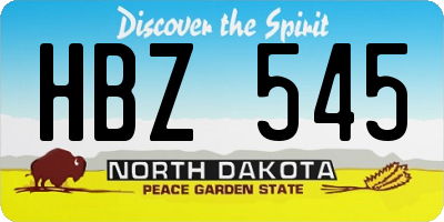 ND license plate HBZ545