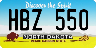 ND license plate HBZ550