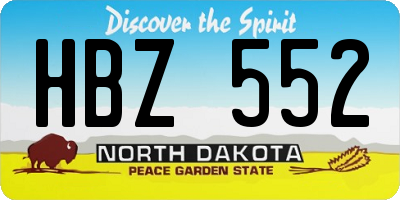 ND license plate HBZ552