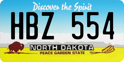 ND license plate HBZ554