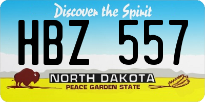 ND license plate HBZ557