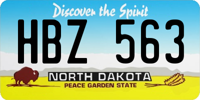 ND license plate HBZ563