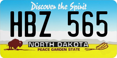 ND license plate HBZ565