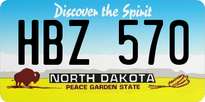 ND license plate HBZ570