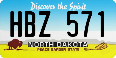 ND license plate HBZ571