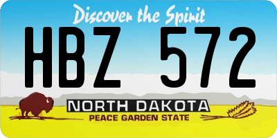 ND license plate HBZ572