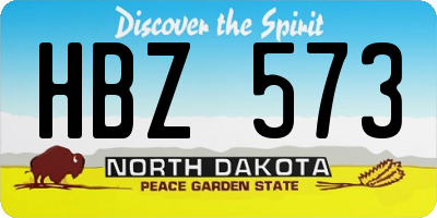ND license plate HBZ573