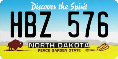 ND license plate HBZ576