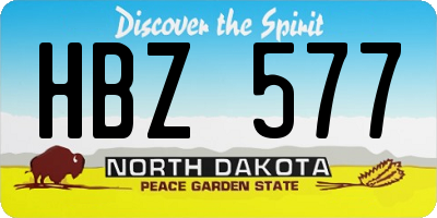 ND license plate HBZ577