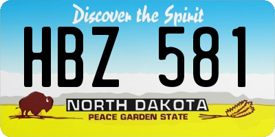 ND license plate HBZ581