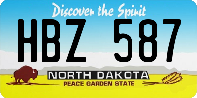 ND license plate HBZ587