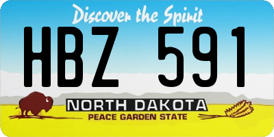 ND license plate HBZ591