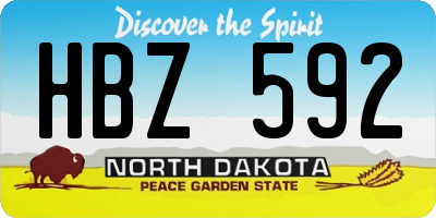 ND license plate HBZ592