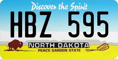 ND license plate HBZ595