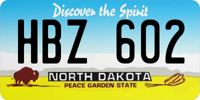 ND license plate HBZ602