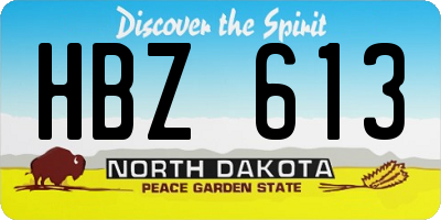 ND license plate HBZ613