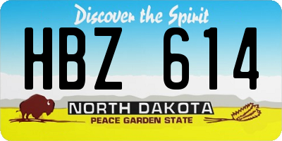 ND license plate HBZ614