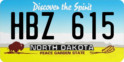 ND license plate HBZ615