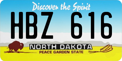 ND license plate HBZ616