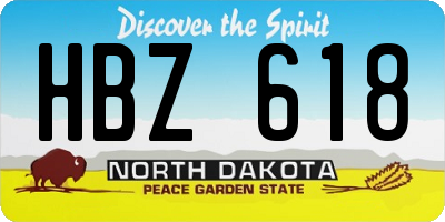 ND license plate HBZ618