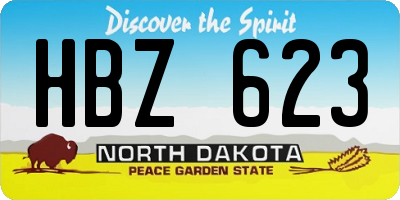 ND license plate HBZ623