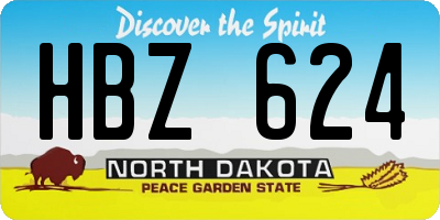 ND license plate HBZ624