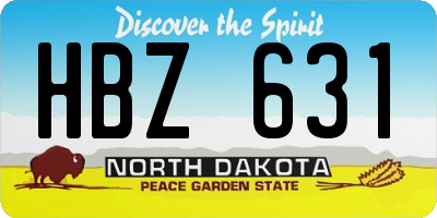 ND license plate HBZ631