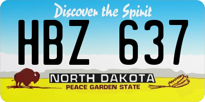 ND license plate HBZ637