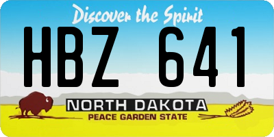 ND license plate HBZ641