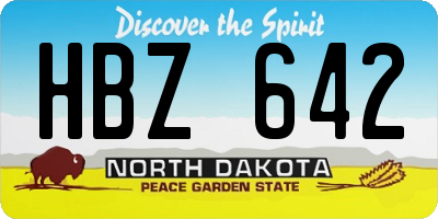 ND license plate HBZ642