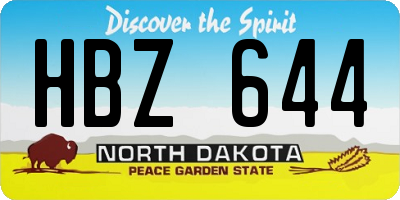 ND license plate HBZ644