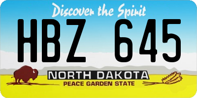ND license plate HBZ645