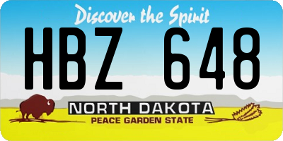 ND license plate HBZ648