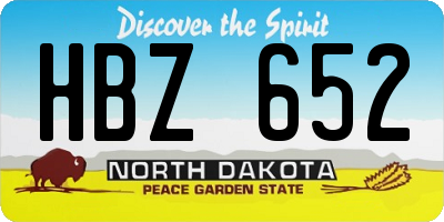 ND license plate HBZ652
