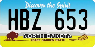 ND license plate HBZ653