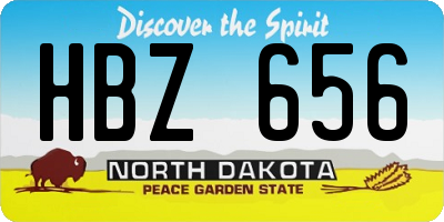 ND license plate HBZ656