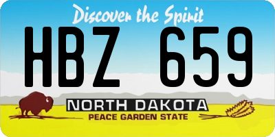 ND license plate HBZ659