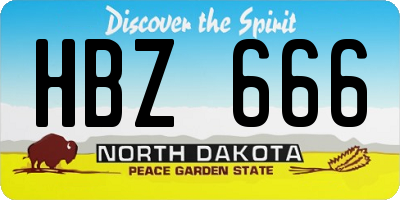 ND license plate HBZ666