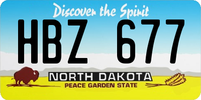 ND license plate HBZ677
