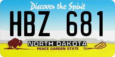 ND license plate HBZ681