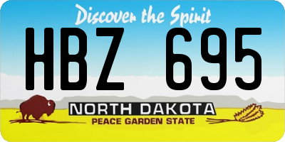 ND license plate HBZ695