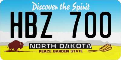 ND license plate HBZ700