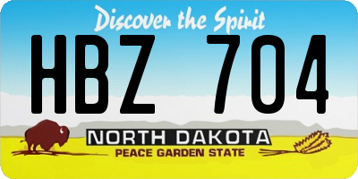 ND license plate HBZ704