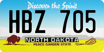 ND license plate HBZ705