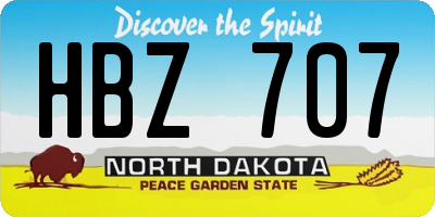 ND license plate HBZ707