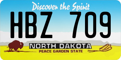 ND license plate HBZ709